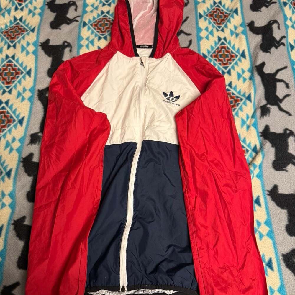 Adidas Skateboarding Windbreaker Jacket Red White Blue